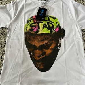 White Graphic Tee with Bold Design